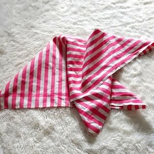 1980's Kitchen Towel Vintage Pink and White Stripped. Linen.